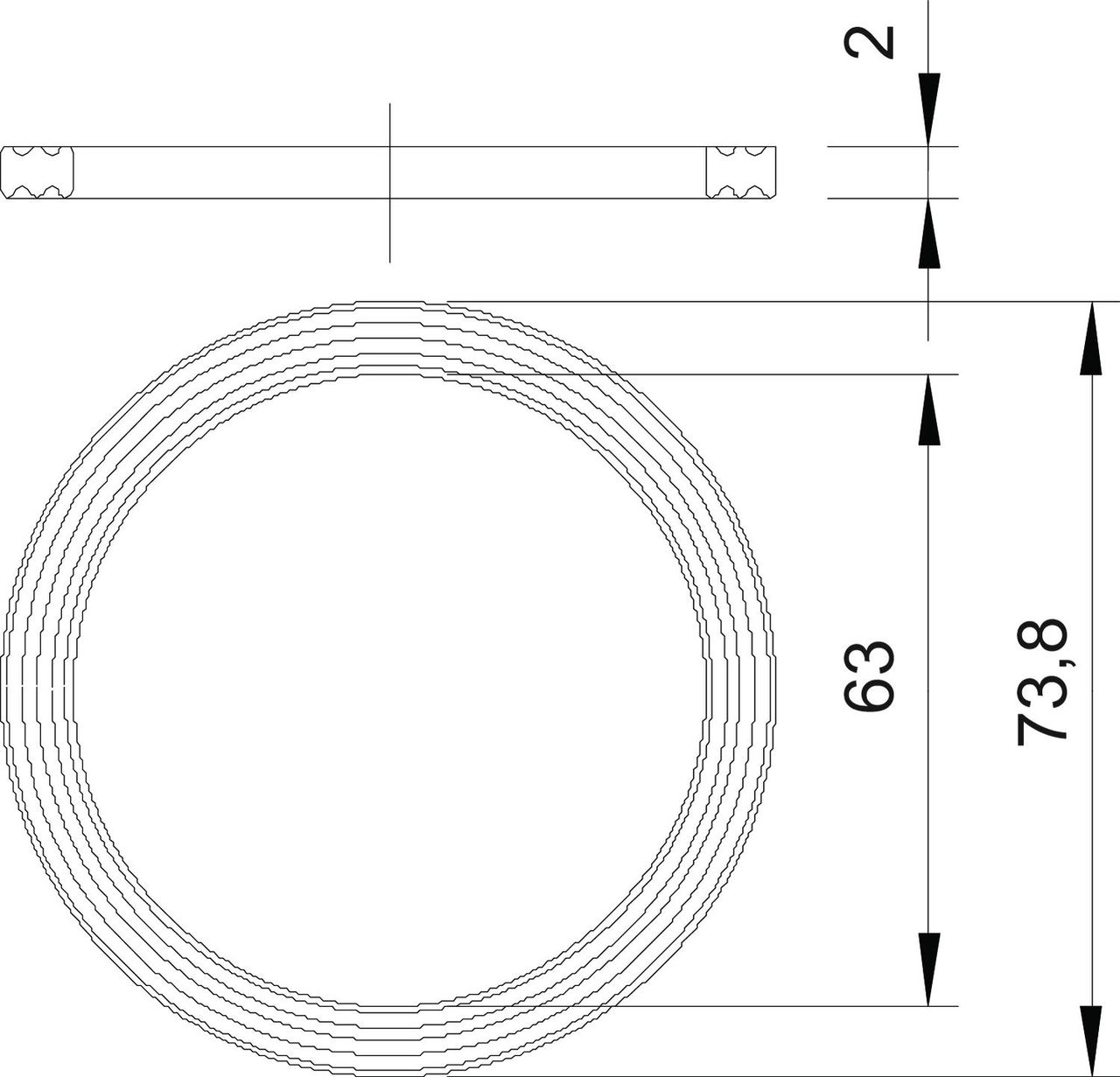 Anel de vedação para rosca M63 Polietileno – Imagem 2 de 2