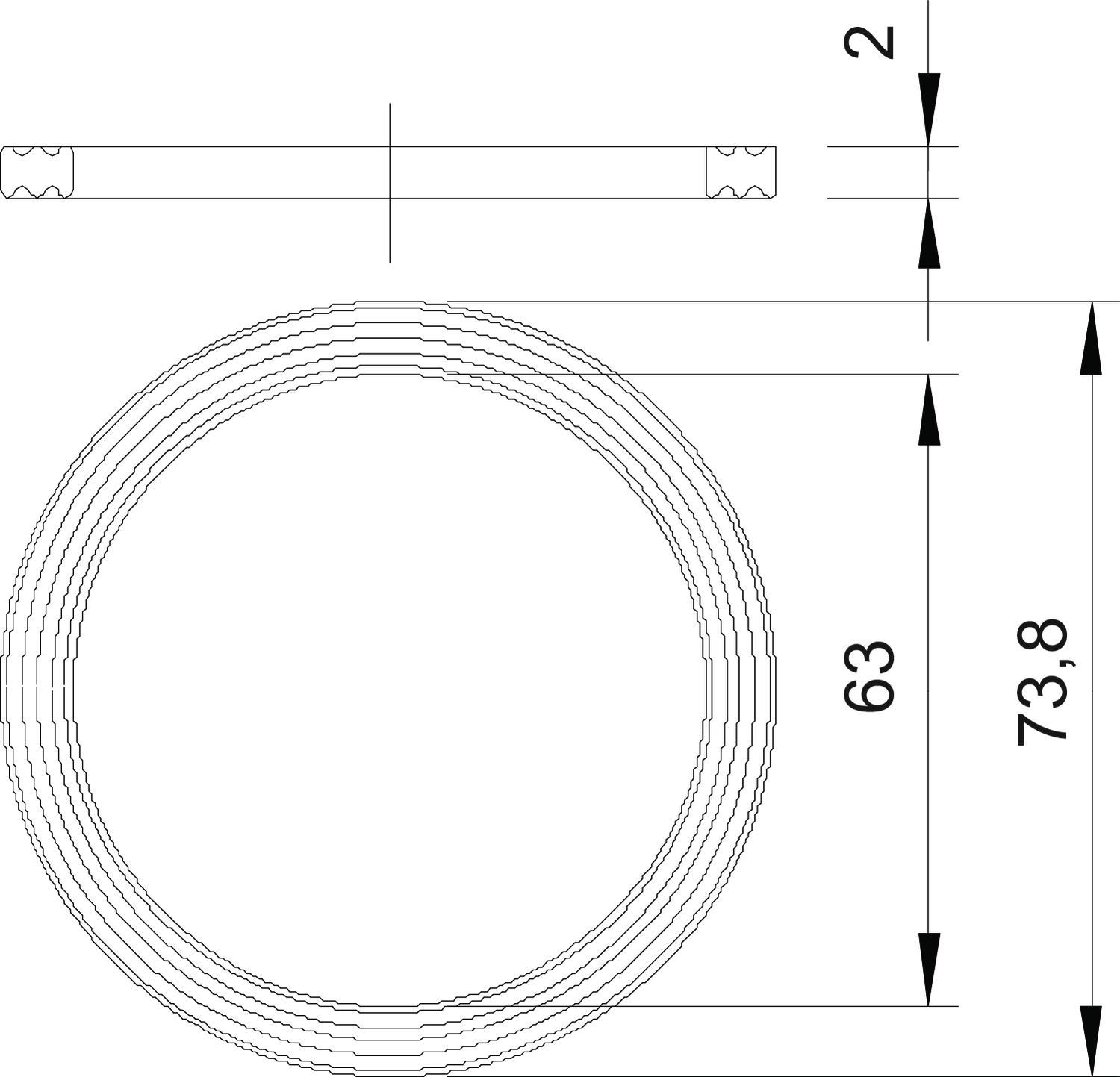 Anel de vedação para rosca M63 Polietileno – Imagem 2 de 2