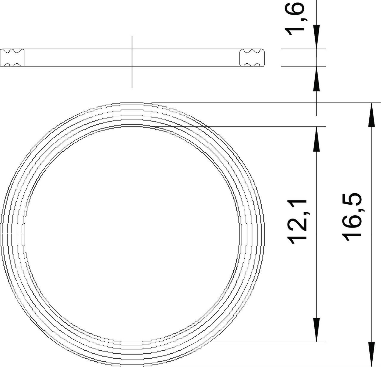 Anel de vedação para rosca PG7 Polietileno – Imagem 2 de 2