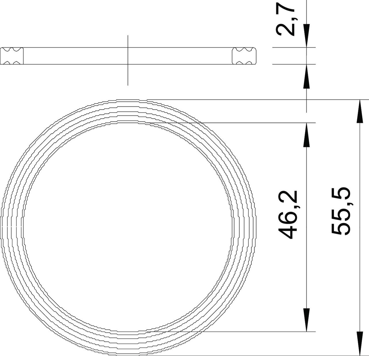 Anel de vedação para rosca PG36 Polietileno – Imagem 2 de 2