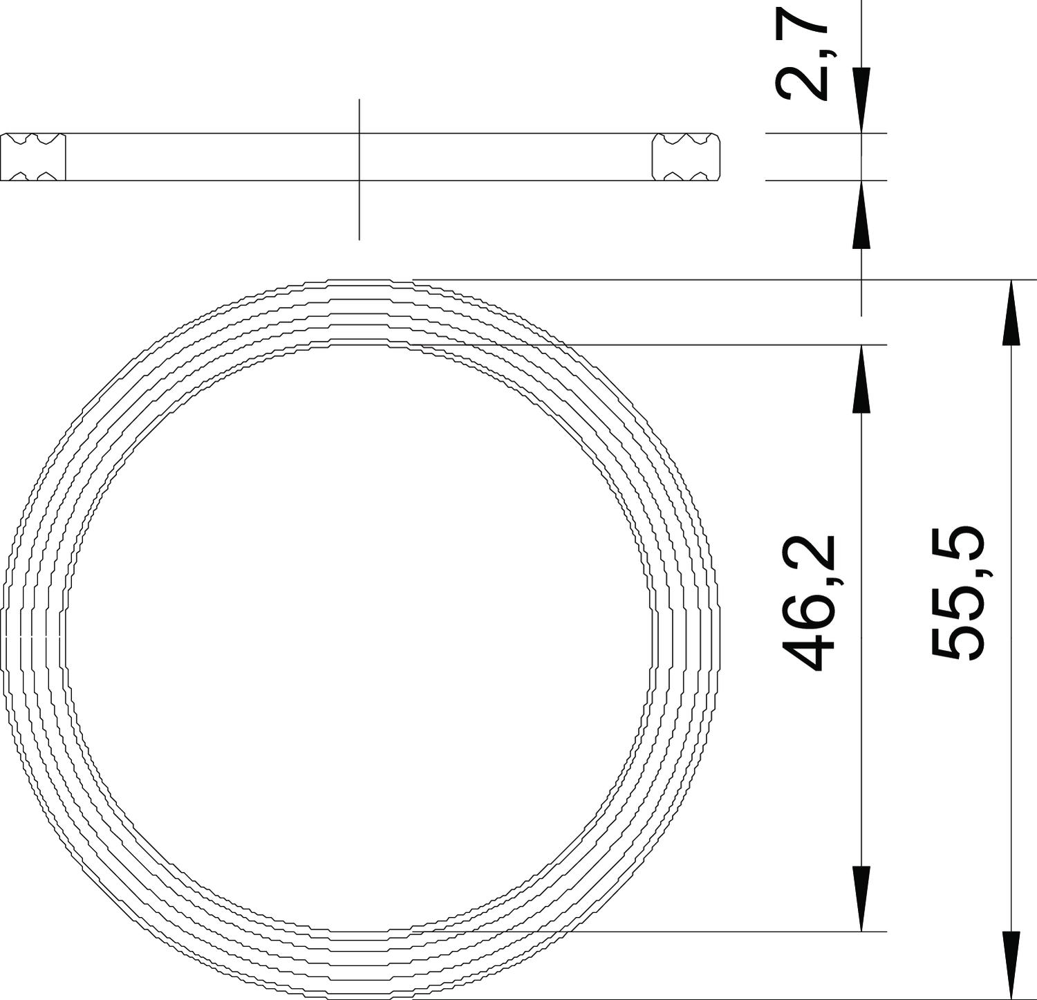 Anel de vedação para rosca PG36 Polietileno – Imagem 2 de 2