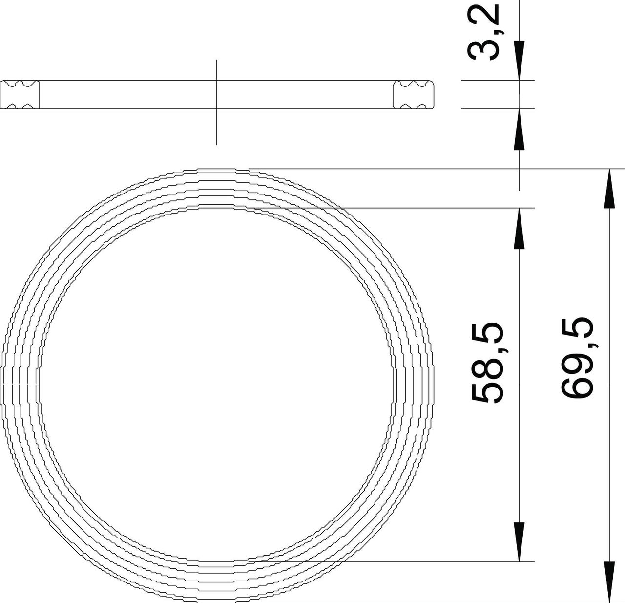 Anel de vedação para rosca PG48 Polietileno – Imagem 2 de 2