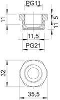 Redução PG21-PG11 Poliamida cinzento claro RAL 7035