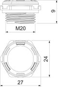 Pressure balance plug M20x1,5 cinzento claro RAL 7035