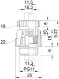 Bucim com porca PG11 Poliestireno cinzento claro RAL 7035