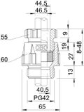 Bucim com porca PG42 Poliestireno cinzento claro RAL 7035