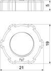 Porca PG7 Poliestireno cinzento claro RAL 7035
