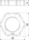 Porca PG9 Poliestireno cinzento claro RAL 7035