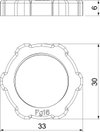 Porca PG16 Poliestireno cinzento claro RAL 7035