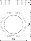 Porca PG21 Poliestireno cinzento claro RAL 7035