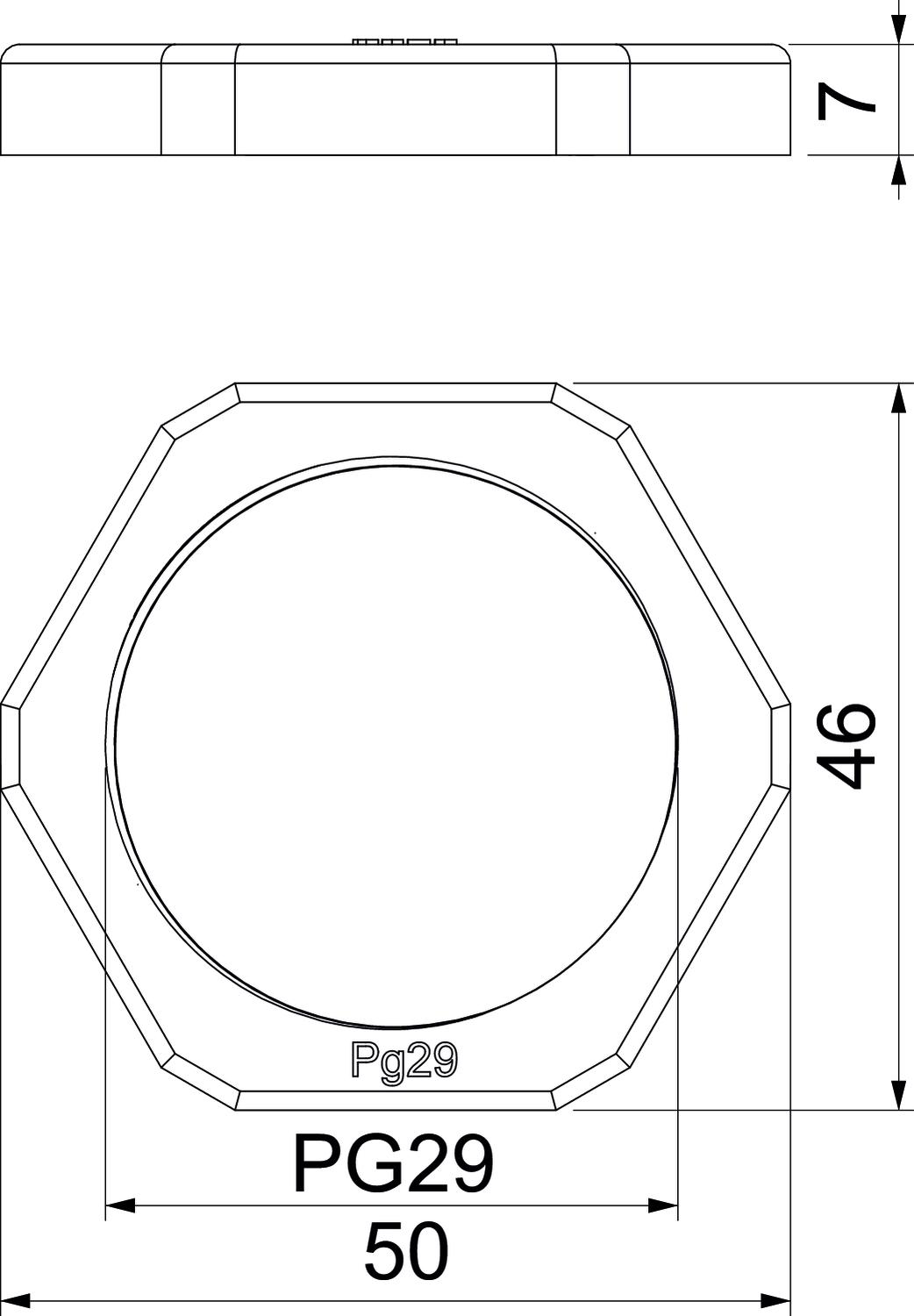 Porca PG29 Poliestireno cinzento claro RAL 7035 – Imagem 2 de 2