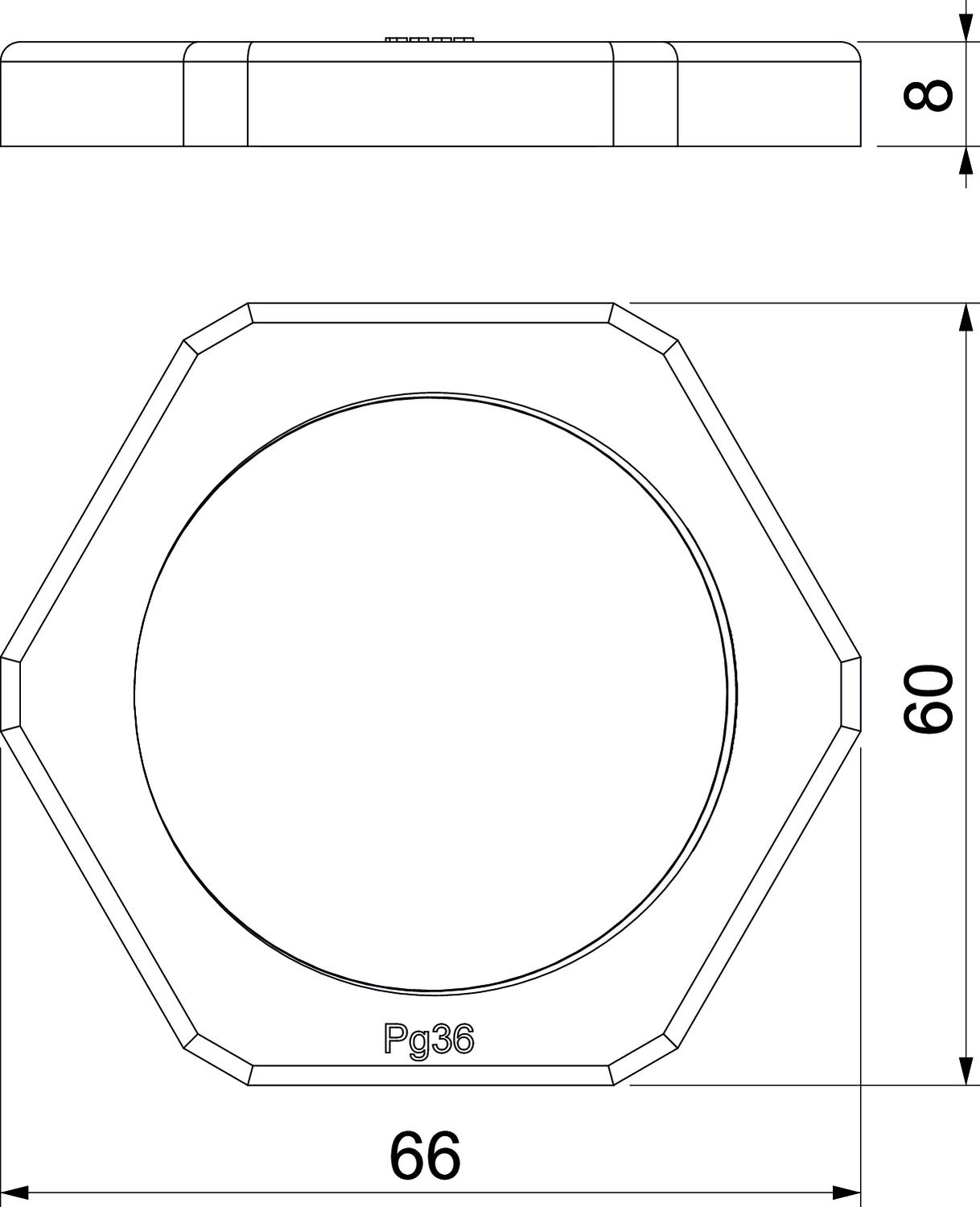Porca PG36 Poliestireno cinzento claro RAL 7035 – Imagem 2 de 2