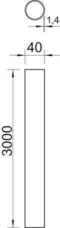 Tubo de alumínio sem rosca Ø40, 3000mm Alumínio