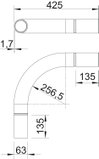 Ângulo de alumínio sem rosca Ø63mm Alumínio
