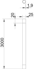 Tubo de alumínio com rosca M25x1,5,3000 Alumínio