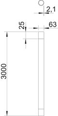 Tubo de alumínio com rosca M63x1,5,3000 Alumínio