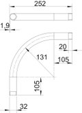 Ângulo de alumínio com rosca M32x1,5 Alumínio