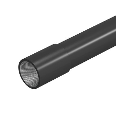 Tubo metálico com rosca M40, 3000mm Aço PES50 - Poliéster/Epóxido preto RAL 9005