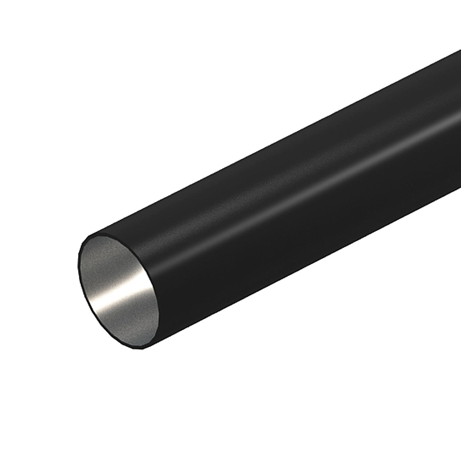 Tubo metálico sem rosca Ø40, 3000mm Aço PES50 - Poliéster/Epóxido preto RAL 9005