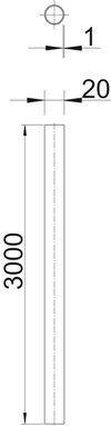 Tubo metálico sem rosca Ø20, 3000mm Aço Galvanizado por imersão a quente após maquinação