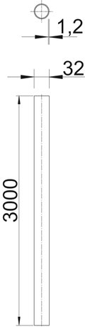 Tubo metálico sem rosca Ø32, 3000mm Aço Galvanizado por imersão a quente após maquinação
