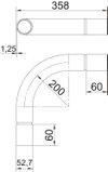 Ângulo de aço inox sem rosca Ø50mm Aço inoxidável A4 1.4571 brilhante, pós-tratamento