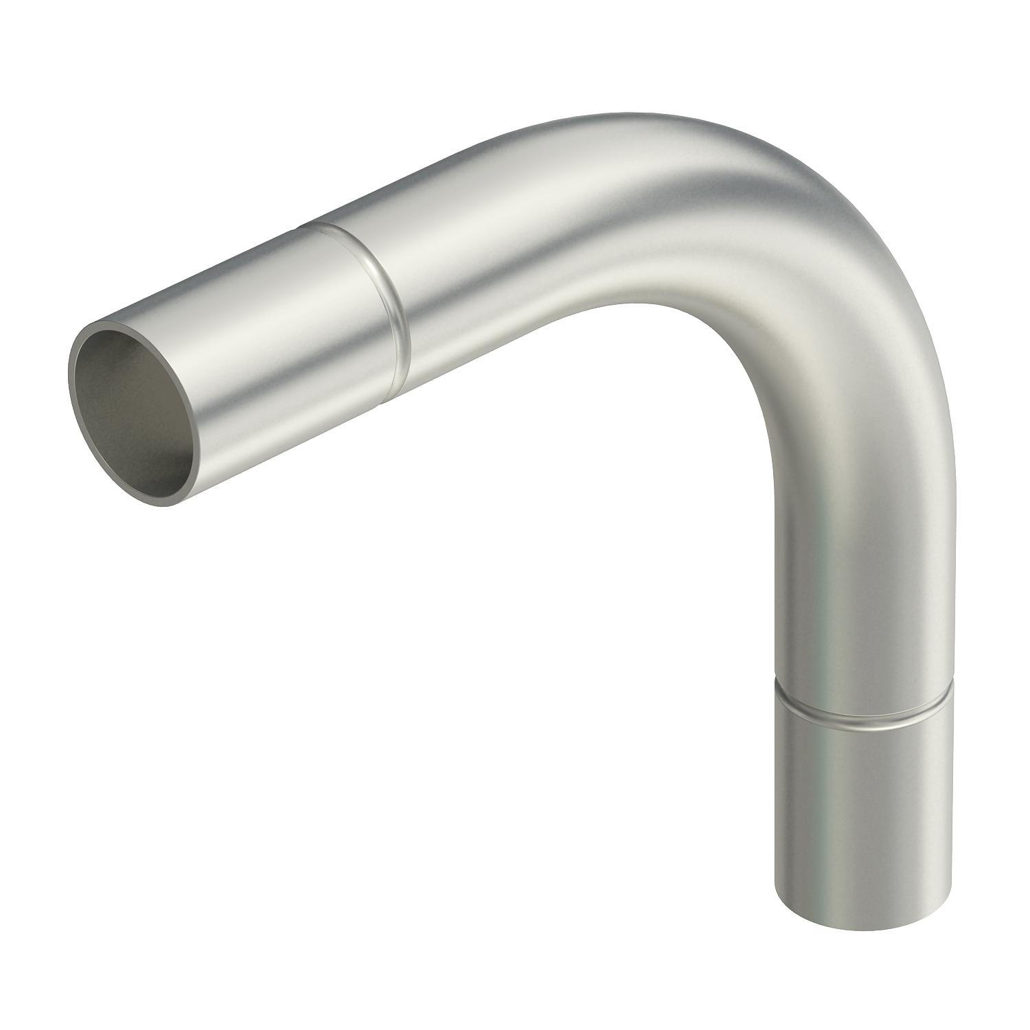 Ângulo de aço inox sem rosca Ø50mm Aço inoxidável A4 1.4571 brilhante, pós-tratamento