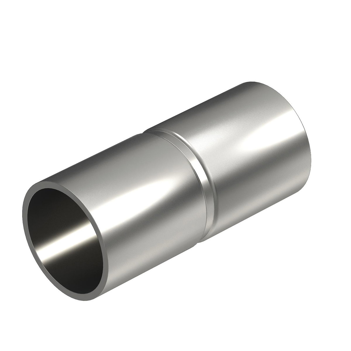 União de aço inox sem rosca Ø16mm Aço inoxidável A4 1.4571 brilhante, pós-tratamento