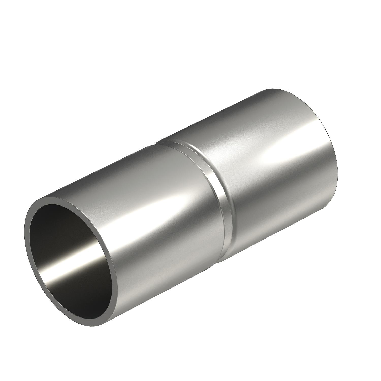 União de aço inox sem rosca Ø16mm Aço inoxidável A4 1.4571 brilhante, pós-tratamento