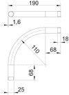 Ângulo metálico 90º com rosca M25x1,5 Aço eletrogalvanizado