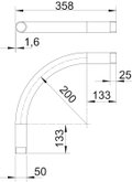 Ângulo metálico 90º com rosca M50x1,5 Aço eletrogalvanizado