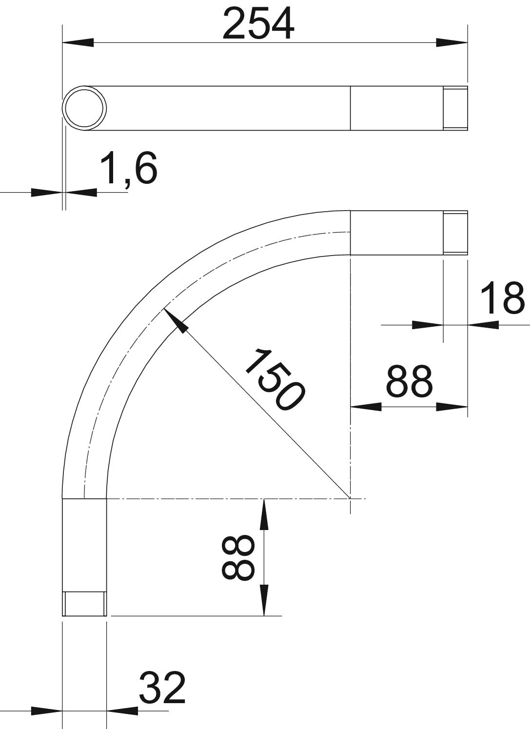 Ângulo metálico 90º com rosca M32x1,5 Aço PES50 - Poliéster/Epóxido preto RAL 9005 – Imagem 2 de 2