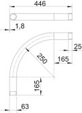 Ângulo metálico 90º com rosca M63x1,5 Aço PES50 - Poliéster/Epóxido preto RAL 9005