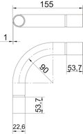 Ângulo metálico 90º sem rosca Ø20mm Aço eletrogalvanizado