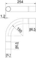 Ângulo metálico 90º sem rosca Ø32mm Aço eletrogalvanizado