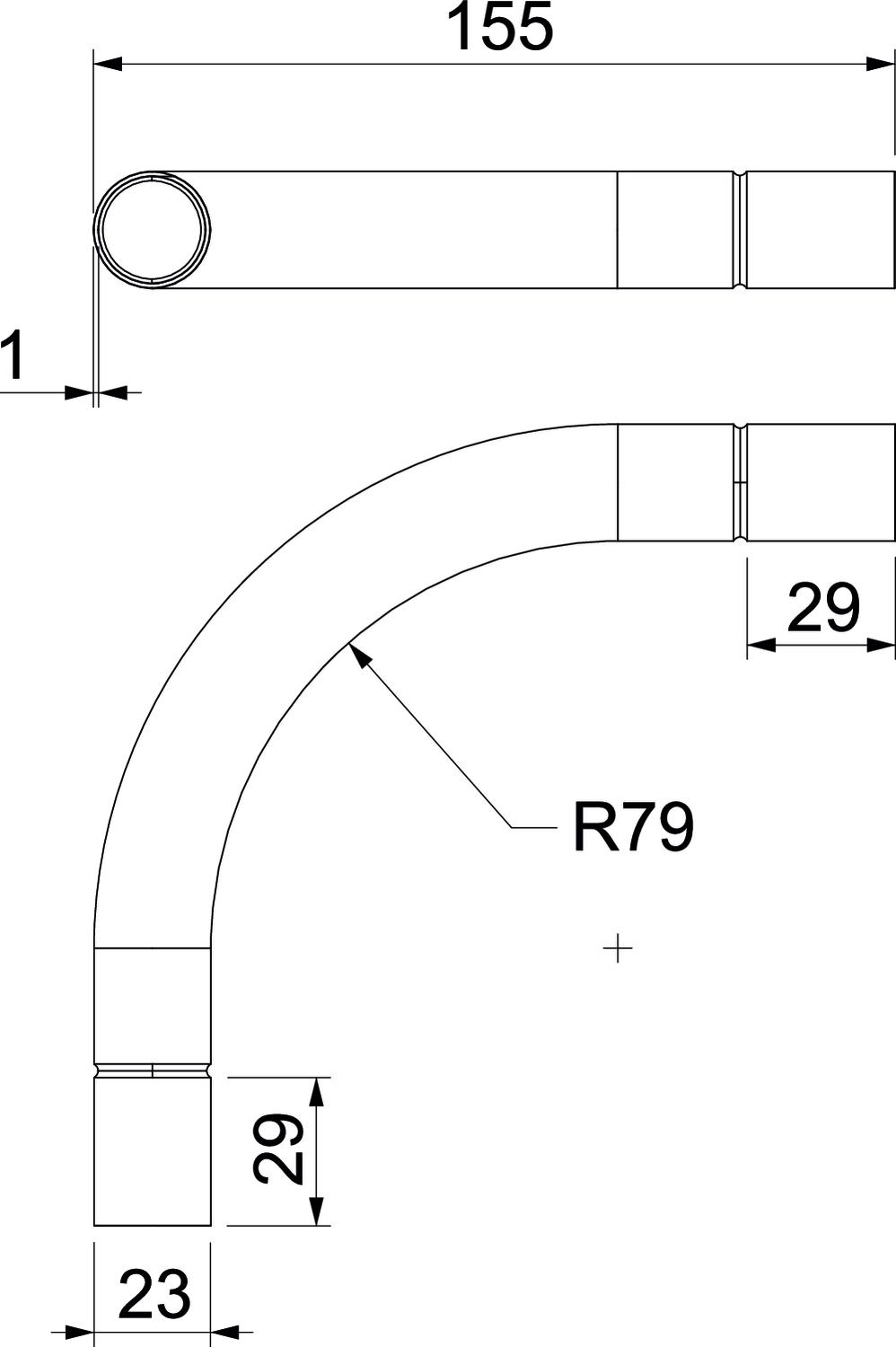Ângulo metálico 90º sem rosca Ø20mm Aço Galvanizado por imersão a quente após maquinação – Imagem 2 de 2