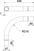 Ângulo metálico 90º sem rosca Ø63mm Aço Galvanizado por imersão a quente após maquinação