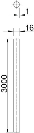 Tubo metálico sem rosca Ø16, 3000mm Aço eletrogalvanizado