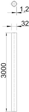Tubo metálico sem rosca Ø32, 3000mm Aço eletrogalvanizado