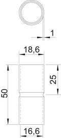 União metálica sem rosca Ø16mm Aço eletrogalvanizado