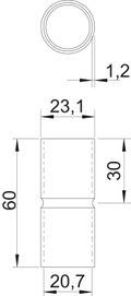 União metálica sem rosca Ø20mm Aço eletrogalvanizado