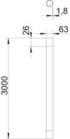 Tubo metálico com rosca M63x1,7,3000 Aço eletrogalvanizado