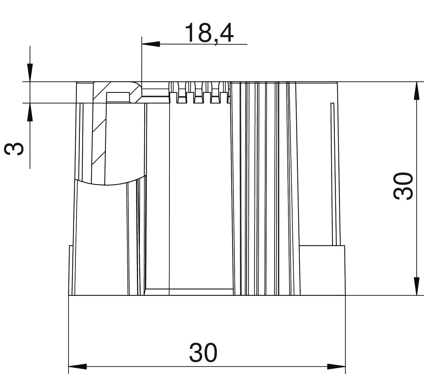 Ponteira para tubo, divisível métrica M25 Polietileno cinzento claro RAL 7035 – Imagem 2 de 3