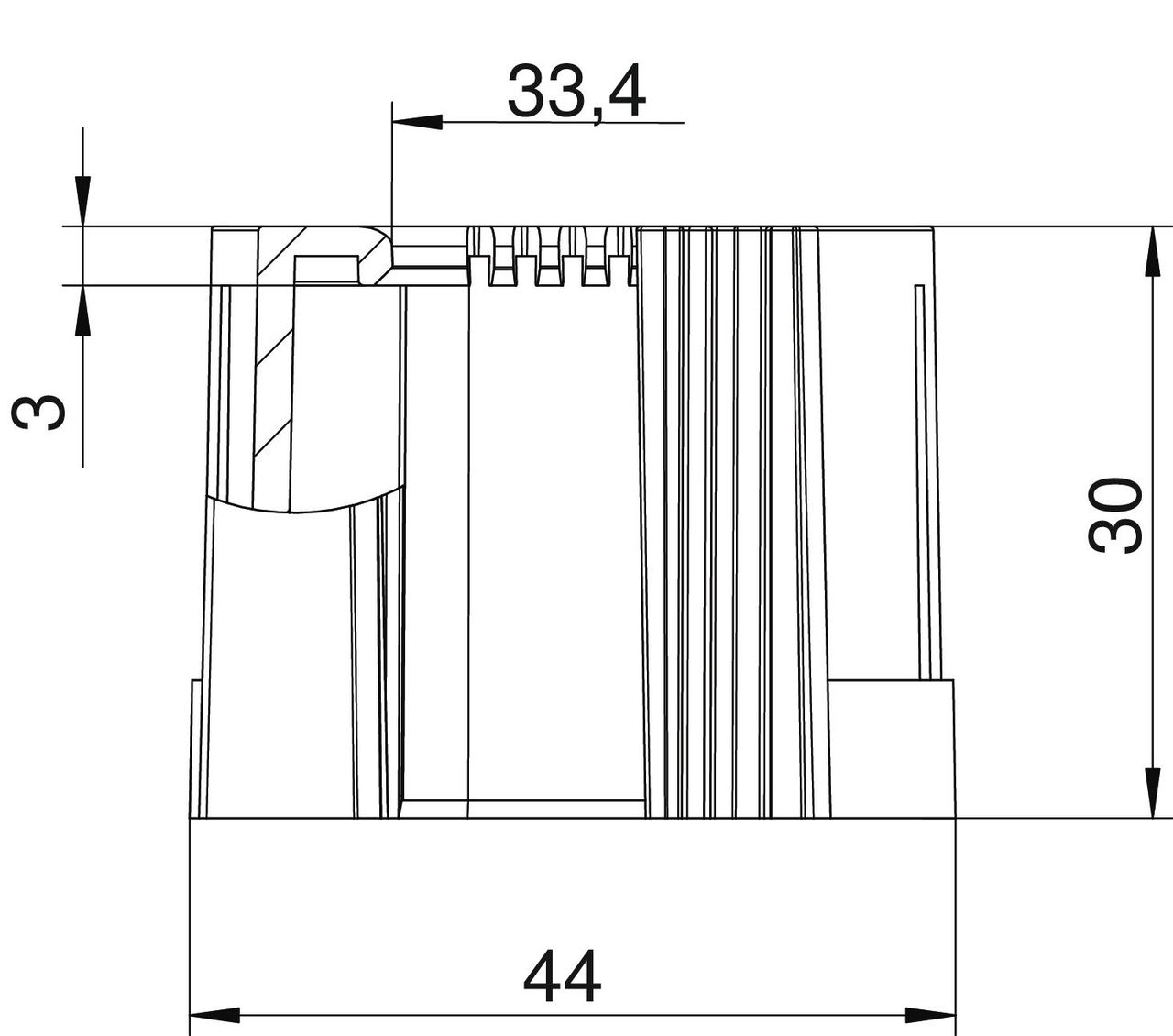 Ponteira para tubo, divisível métrica M40 Polietileno cinzento claro RAL 7035 – Imagem 2 de 3