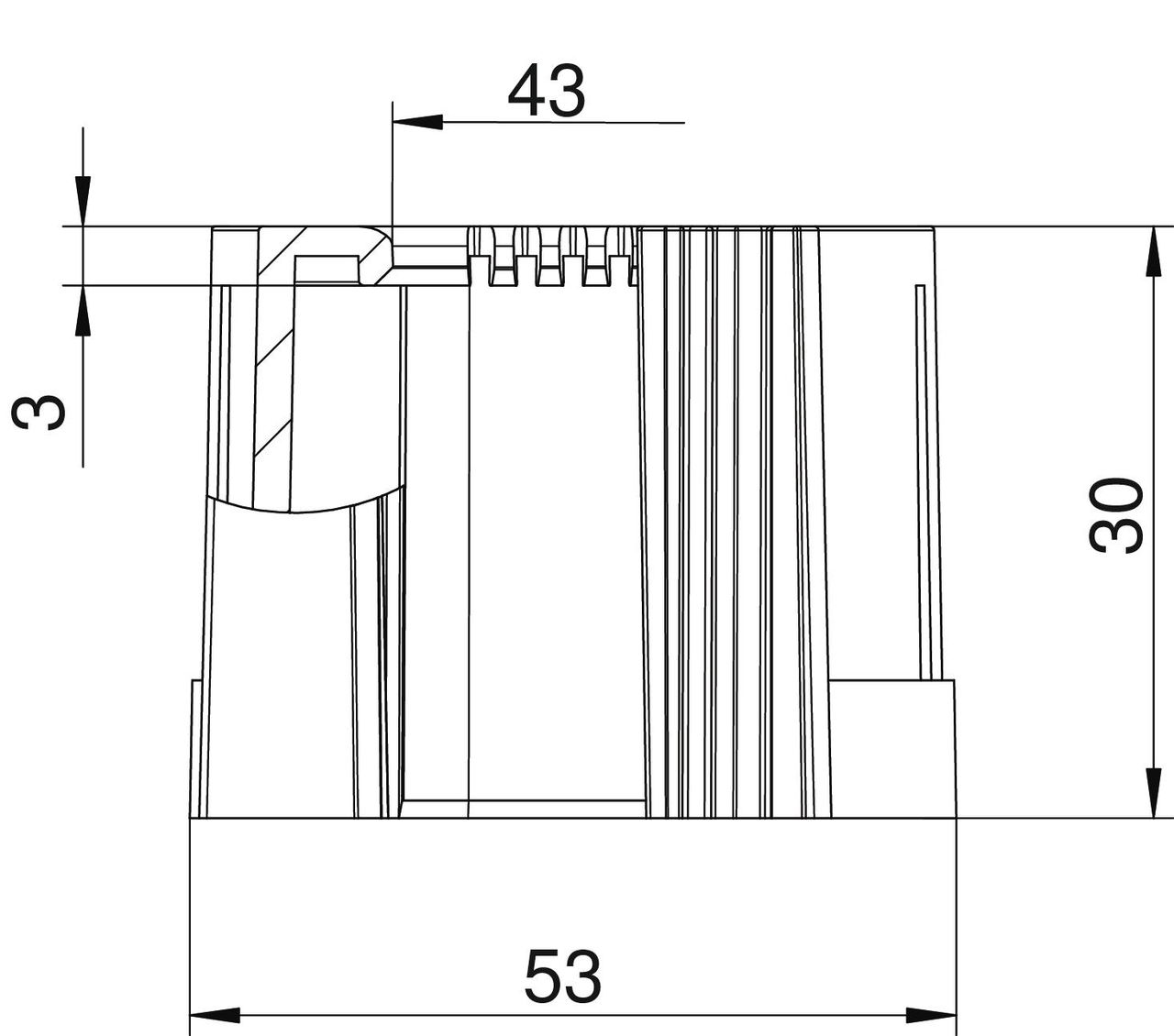 Ponteira para tubo, divisível métrica M50 Polietileno cinzento claro RAL 7035 – Imagem 2 de 3
