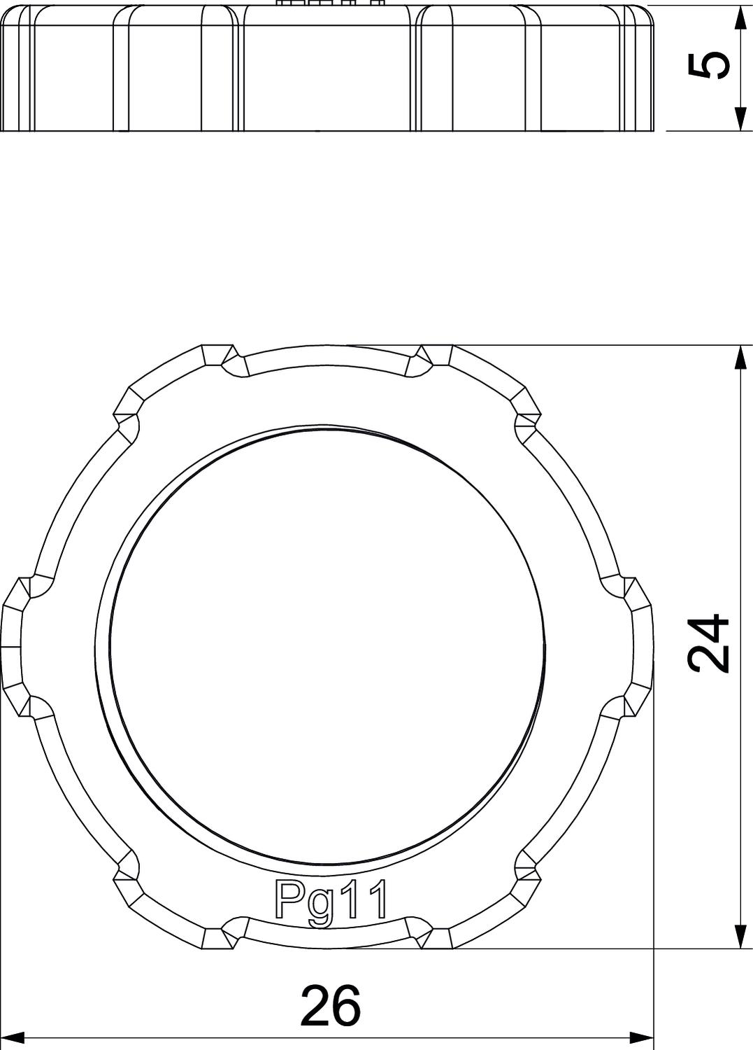 Porca PG11 Poliamida cinzento claro RAL 7035 – Imagem 2 de 2