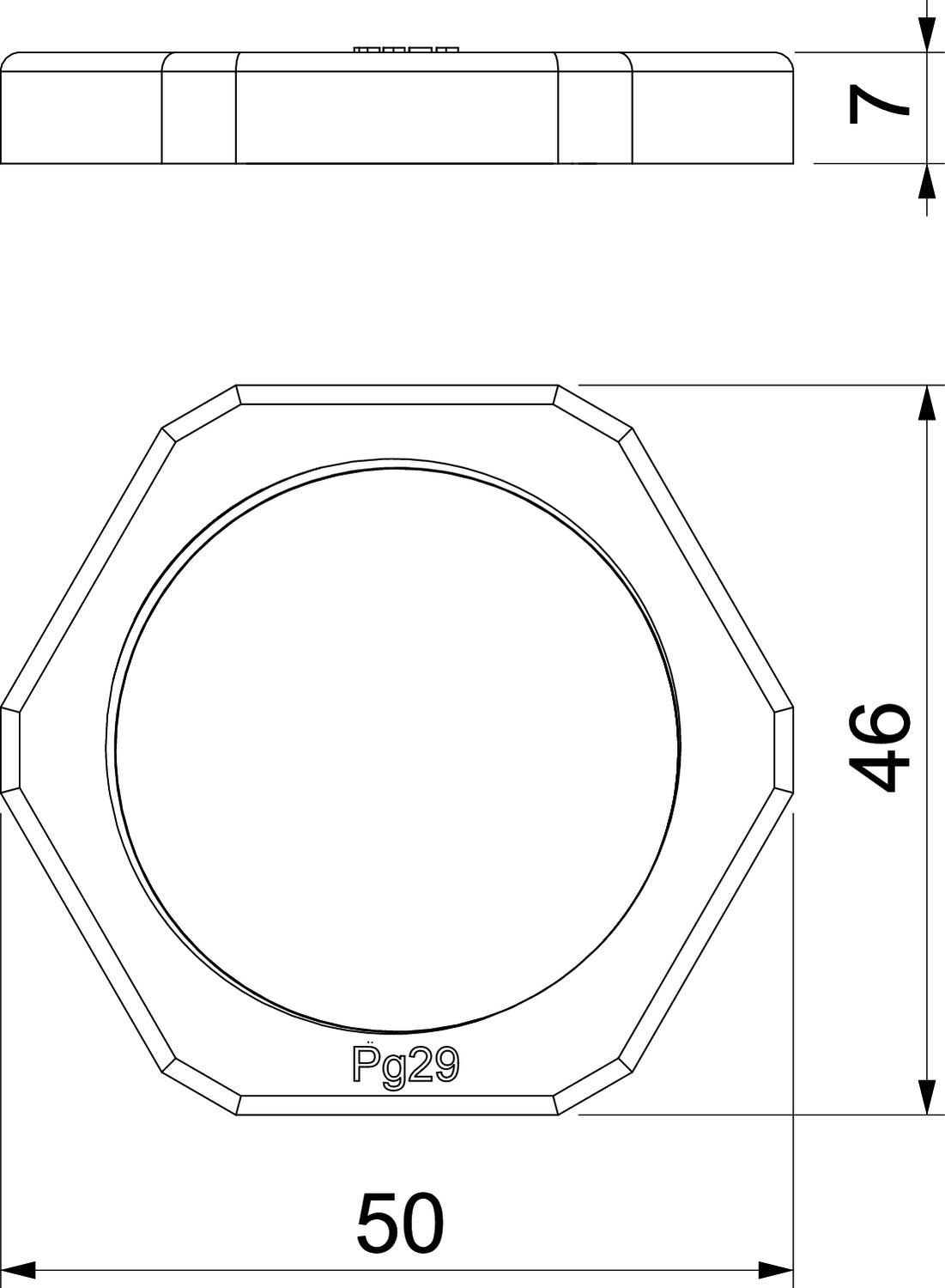 Porca PG29 Poliamida cinzento claro RAL 7035 – Imagem 2 de 2