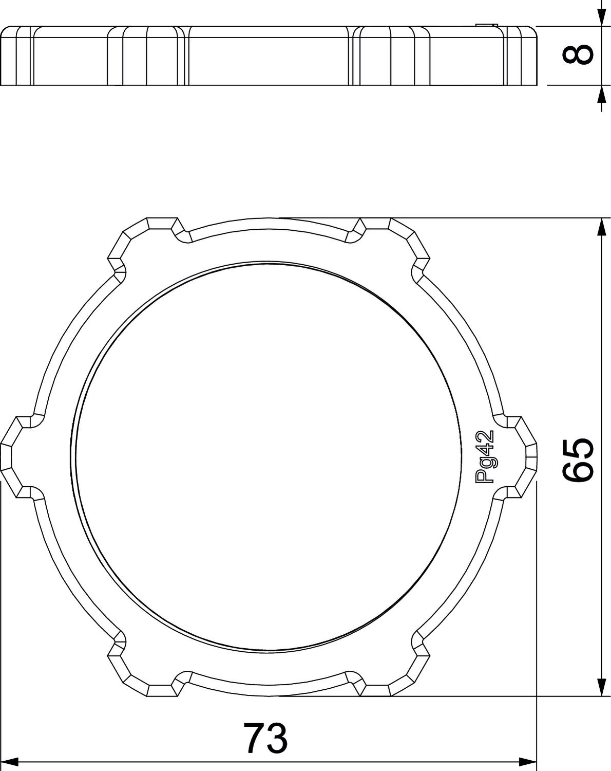 Porca PG42 Poliamida cinzento claro RAL 7035 – Imagem 2 de 2