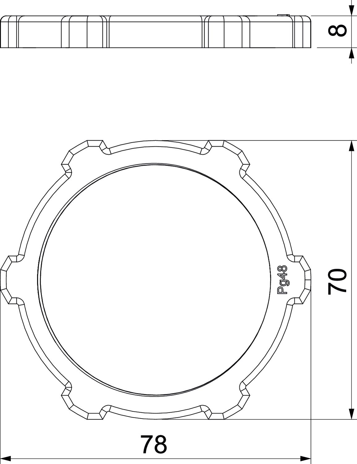 Porca PG48 Poliamida cinzento claro RAL 7035 – Imagem 2 de 2