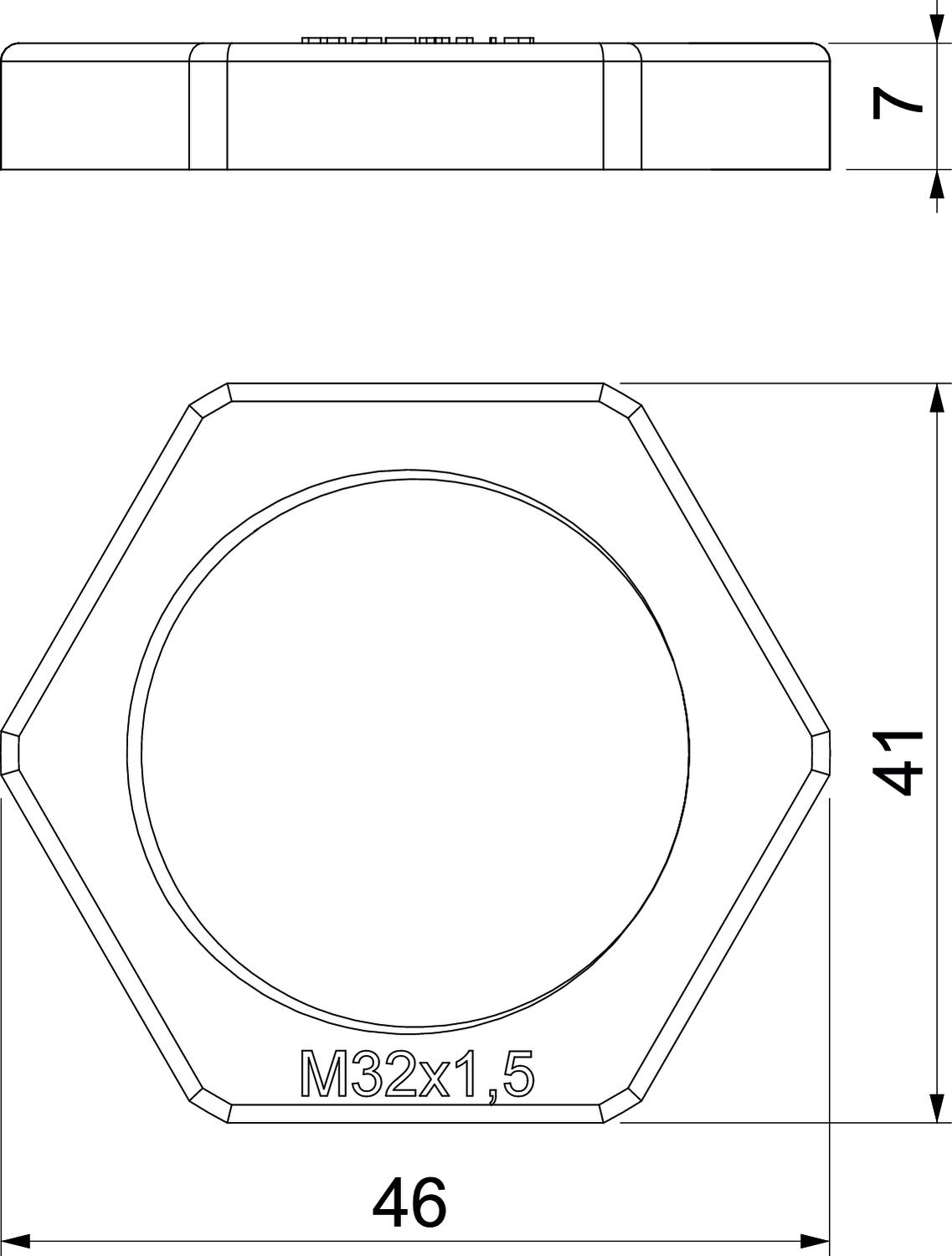 Porca M32 Poliamida cinzento prateado RAL 7001 – Imagem 2 de 4